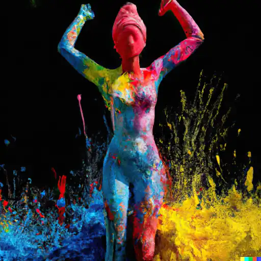 DALL·E 2022 10 25 17.09.07   picture of colorful mud explosions and paint splashes and splitters but as statue of goddess venus, black RED ORANGE YELLOW GREEN BLUE INDIGO VIOLET gigapixel low_res scale 6_00x